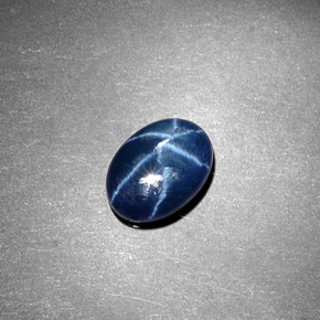 1.35캐럿 천연 블루 스타 사파이어, 타원형 컷, 8.3×6.1 mm, 불투명체