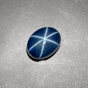 2.10캐럿 천연 블루 스타 사파이어, 타원형 컷, 8.3×6.3 mm, 불투명체