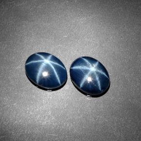 캐럿 천연 블루 스타 사파이어 보석, 타원형 컷, 8×6.2 mm, 불투명체