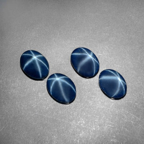 캐럿 천연 파란색 스타 사파이어 보석, 타원형 컷, 불투명체