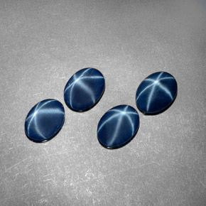 캐럿 천연 파란색 스타 사파이어 보석, 타원형 컷, 불투명체