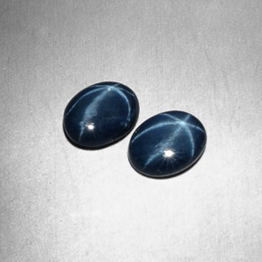 캐럿 천연 블루 스타 사파이어 보석, 타원형 컷, 8.1×6.3 mm, 불투명체