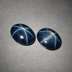 캐럿 천연 블루 스타 사파이어 보석, 타원형 컷, 8×6.1 mm, 불투명체