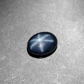 1.44캐럿 천연 블루 스타 사파이어, 타원형 컷, 7.9×6 mm, 불투명체