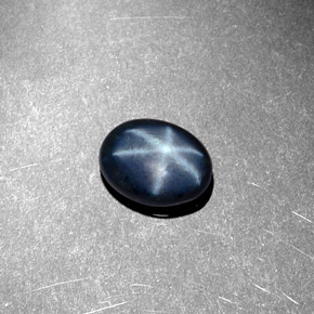 1.44캐럿 천연 블루 스타 사파이어, 타원형 컷, 7.9×6 mm, 불투명체