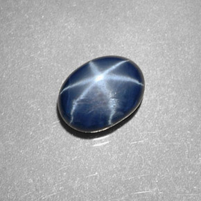 2.12캐럿 천연 블루 스타 사파이어, 타원형 컷, 8.2×6.1 mm, 불투명체