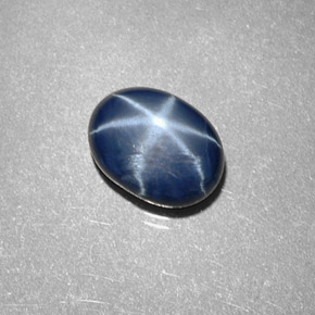 2.12캐럿 천연 블루 스타 사파이어, 타원형 컷, 8.2×6.1 mm, 불투명체