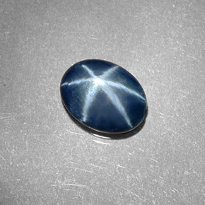1.30캐럿 천연 블루 스타 사파이어, 타원형 컷, 8×6 mm, 불투명체