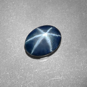 1.30캐럿 천연 블루 스타 사파이어, 타원형 컷, 8×6 mm, 불투명체