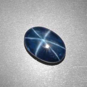 4.32캐럿 천연 블루 스타 사파이어, 타원형 컷, 11.8×8.2 mm, 불투명체