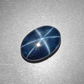 4.32캐럿 천연 블루 스타 사파이어, 타원형 컷, 11.8×8.2 mm, 불투명체