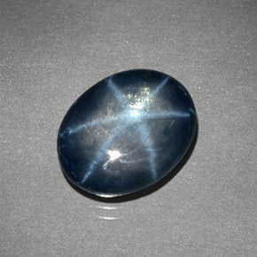 4.24캐럿 천연 블루 스타 사파이어, 타원형 컷, 11×8.7 mm, 불투명체
