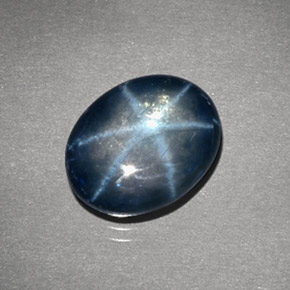 4.24캐럿 천연 블루 스타 사파이어, 타원형 컷, 11×8.7 mm, 불투명체