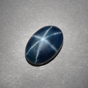 4.14캐럿 천연 블루 스타 사파이어, 타원형 컷, 11.2×7.6 mm, 불투명체