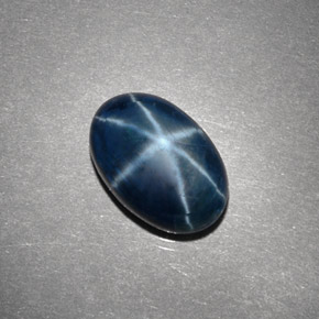 4.14캐럿 천연 블루 스타 사파이어, 타원형 컷, 11.2×7.6 mm, 불투명체