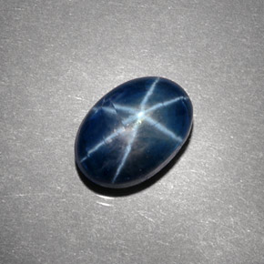 5.10캐럿 천연 블루 스타 사파이어, 타원형 컷, 10.9×7.7 mm, 불투명체