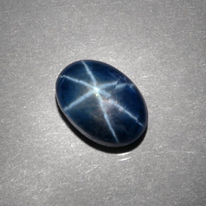 5.10캐럿 천연 블루 스타 사파이어, 타원형 컷, 10.9×7.7 mm, 불투명체