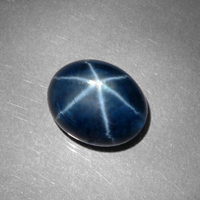 8.60캐럿 천연 블루 스타 사파이어, 타원형 컷, 12.5×10.2 mm, 불투명체