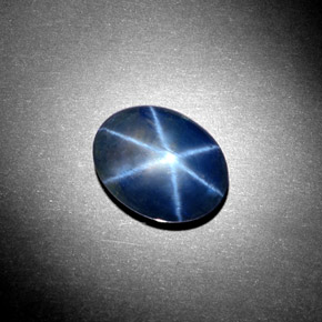 5.08캐럿 천연 블루 스타 사파이어, 타원형 컷, 11.7×9.2 mm, 불투명체