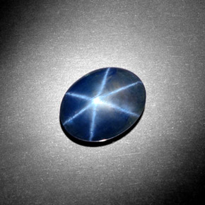 5.08캐럿 천연 블루 스타 사파이어, 타원형 컷, 11.7×9.2 mm, 불투명체