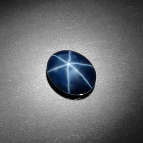4.06캐럿 천연 블루 스타 사파이어, 타원형 컷, 9.9×7.8 mm, 불투명체