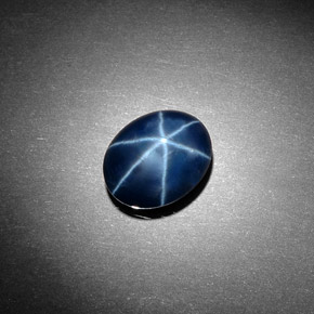 4.06캐럿 천연 블루 스타 사파이어, 타원형 컷, 9.9×7.8 mm, 불투명체