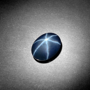 2.91캐럿 천연 블루 스타 사파이어, 타원형 컷, 9.7×7.2 mm, 불투명체