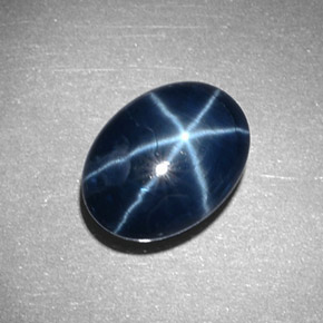 3.18캐럿 천연 블루 스타 사파이어, 타원형 컷, 9.2×7 mm, 불투명체