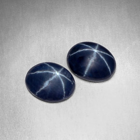 캐럿 천연 블루 스타 사파이어 보석, 타원형 컷, 7.6×5.9 mm, 불투명체