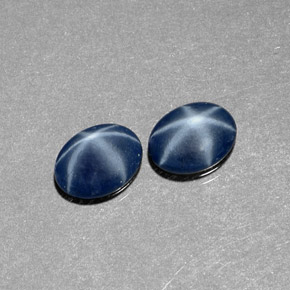 캐럿 천연 블루 스타 사파이어 보석, 타원형 컷, 8×6.2 mm, 투명한