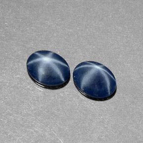 캐럿 천연 블루 스타 사파이어 보석, 타원형 컷, 8×6.2 mm, 투명한
