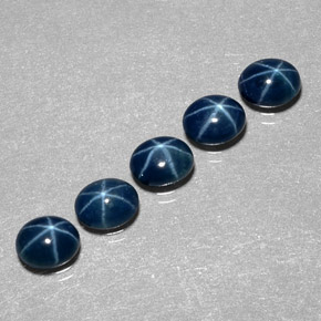 캐럿 천연 블루 스타 사파이어 보석, 타원형 컷, 5.2×4.3 mm, 투명한