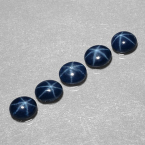 캐럿 천연 블루 스타 사파이어 보석, 타원형 컷, 5.2×4.2 mm, 불투명체