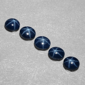 캐럿 천연 블루 스타 사파이어 보석, 타원형 컷, 5.2×4.2 mm, 불투명체