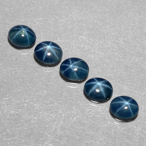 캐럿 천연 블루 스타 사파이어 보석, 투명한, 5.3×4.1 mm, 투명/반투명