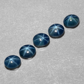 캐럿 천연 블루 스타 사파이어 보석, 투명한, 5.3×4.1 mm, 투명/반투명