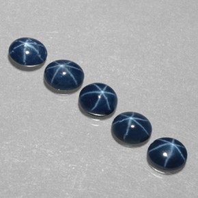 캐럿 천연 블루 스타 사파이어 보석, 타원형 컷, 5.2×4.2 mm, 불투명체