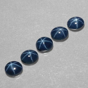 캐럿 천연 블루 스타 사파이어 보석, 타원형 컷, 5.2×4.2 mm, 불투명체