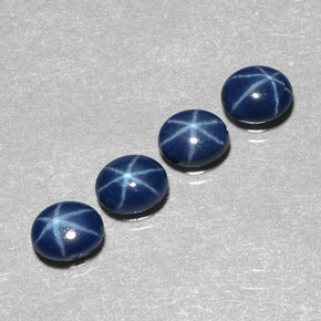 캐럿 천연 블루 스타 사파이어 보석, 타원형 컷, 5.2×4.2 mm, 불투명체