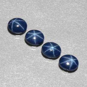 캐럿 천연 블루 스타 사파이어 보석, 타원형 컷, 5.2×4.2 mm, 불투명체