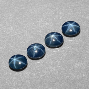 캐럿 천연 블루 스타 사파이어 보석, 투명한, 5.3×4.3 mm, 투명/반투명