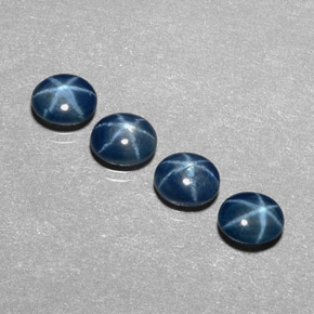캐럿 천연 블루 스타 사파이어 보석, 투명한, 5.3×4.3 mm, 투명/반투명