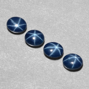 캐럿 천연 블루 스타 사파이어 보석, 타원형 컷, 5.3×4.3 mm, 불투명체