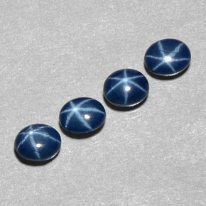 캐럿 천연 블루 스타 사파이어 보석, 타원형 컷, 5.3×4.3 mm, 불투명체