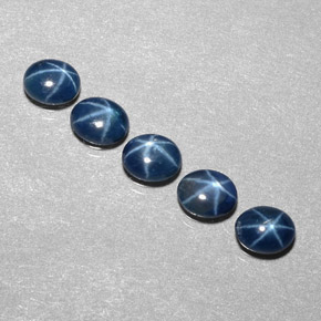 캐럿 천연 블루 스타 사파이어 보석, 투명한, 5.3×4.3 mm, 투명/반투명