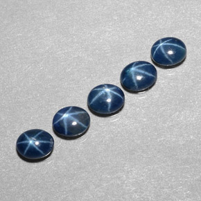 캐럿 천연 블루 스타 사파이어 보석, 투명한, 5.3×4.3 mm, 투명/반투명