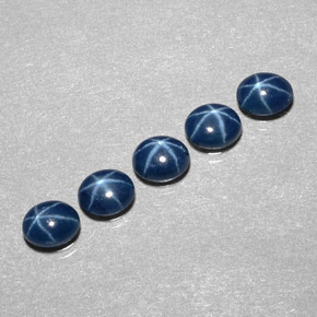 캐럿 천연 블루 스타 사파이어 보석, 타원형 컷, 5.1×4.2 mm, 불투명체