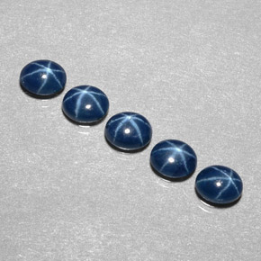 캐럿 천연 블루 스타 사파이어 보석, 타원형 컷, 5.1×4.2 mm, 불투명체