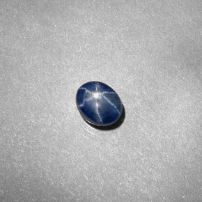 0.67캐럿 천연 블루 스타 사파이어, 투명한, 5.3×4.3 mm, 투명/반투명