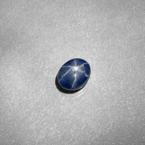 0.67캐럿 천연 블루 스타 사파이어, 투명한, 5.3×4.3 mm, 투명/반투명